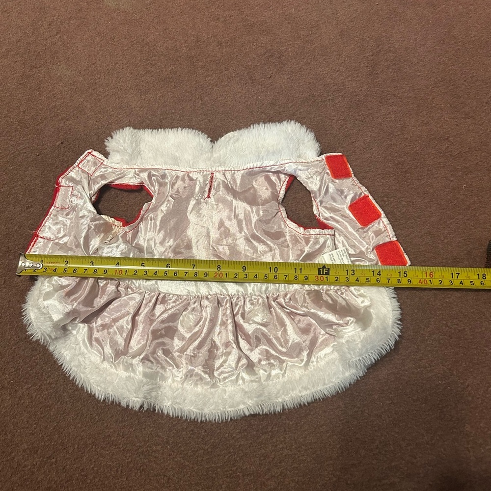 Red Santa Dog Dress with White Trim - Picture 9 of 15